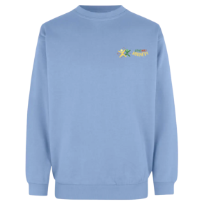 Sweatshirt, Lysebl� med logo (Unisexmodel)