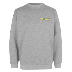ID Sweatshirt, Gr� m�lange med logo (Unisexmodel)