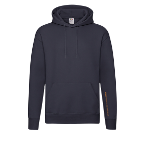 Fruit of the Loom hoodie med logo spalte ned af ryggen, Deep navy 