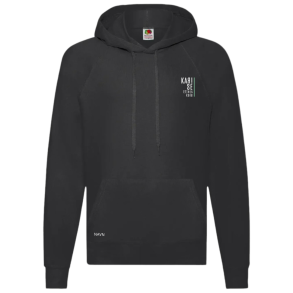 Fruit Of The Loom hoodie, Sort med logo og navn