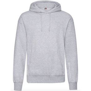 Fruit of the Loom hoodie med logo spalte ned af ryggen, Gr