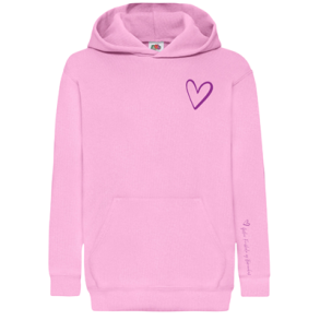 Fruit of the Loom hoodie med logo hjerte, Pink   