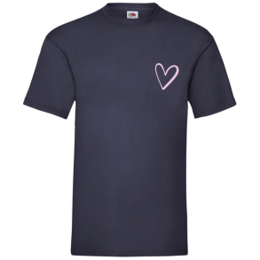 Fruit of the Loom t-shirt med logo hjerte, Deep navy 