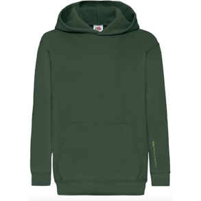 Fruit of the Loom hoodie med logo spalte ned af ryggen, Grn 