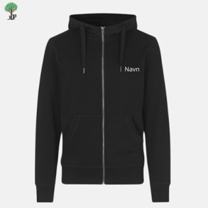 ID Core Hoodie m. lynls, Sort med logo og navn 