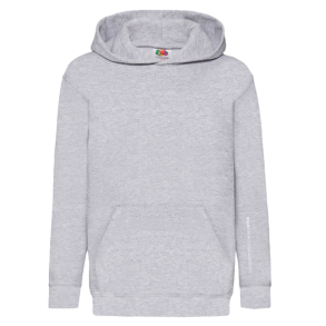 Fruit of the Loom hoodie med logo spalte ned af ryggen, Gr