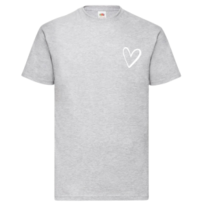 Fruit of the Loom t-shirt med logo hjerte, Gr