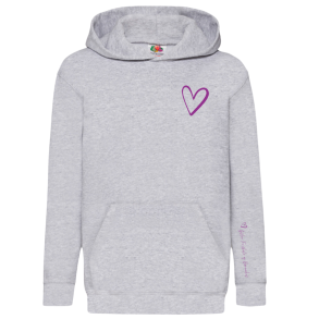 Fruit of the Loom hoodie med logo hjerte, Gr 
