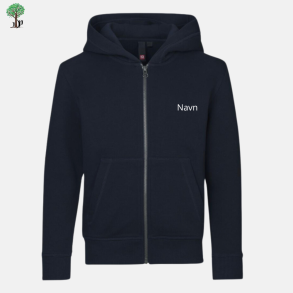 ID Core Hoodie m. lynls, Navy med logo og navn 