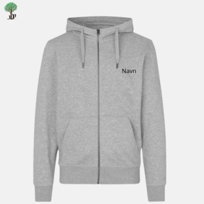 ID Core Hoodie m. lynls, Gr med logo og navn 