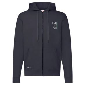 Fruit Of The Loom hoodie m. lyn deep navy med logo og navn