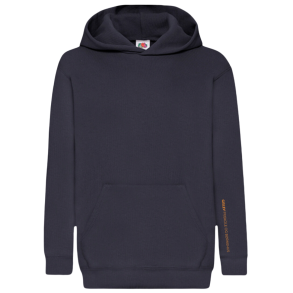 Fruit of the Loom hoodie med logo spalte ned af ryggen, Deep navy 