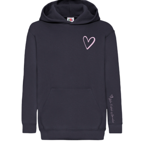 Fruit of the Loom hoodie med logo hjerte, Deep navy  