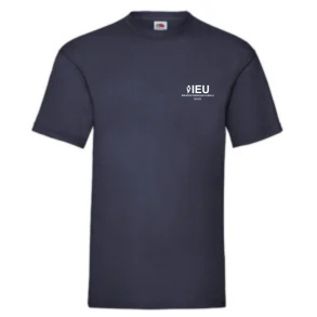 Fruit of the Loom Valueweight t-shirt, deep navy med logo og navn.