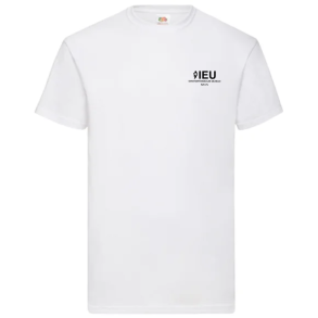 Fruit of the Loom Valueweight t-shirt, hvid med logo og navn.  