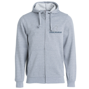 Basic Hoody Full Zip, Gr med logo 