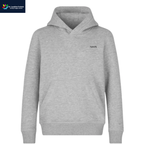 ID Hoodie, Gr� med logo og navn 