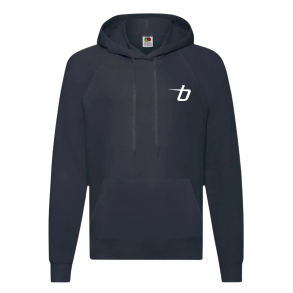 Fruit of the Loom hoodie, deep navy med logo 