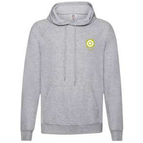 Fruit Of The Loom hoodie Gr med logo og navn