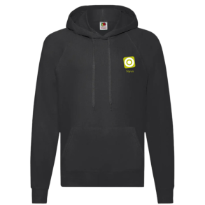 Fruit Of The Loom hoodie Sortmed logo og navn