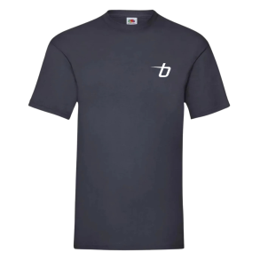 Fruit of the Loom Valueweight t-shirt, deep navy med logo. 
