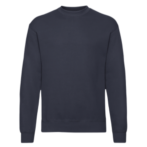 Fruit of the Loom Premium Sweatshirt, Deep navy med logo og navn. 