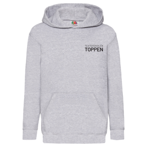 Fruit of the Loom Hoodie, Gr� med logo p� ryggen samt foran