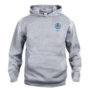 Clique hoodie gr�, med logo og navn 