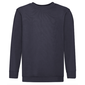 Fruit of the Loom Sweatshirt, Deep navy med logo og navn 