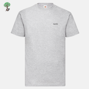 Fuit Of The Loom t-shirt, Gr med logo og navn 