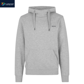 ID Hoodie, Gr� med logo og navn 
