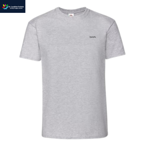 Fruit Of The Loom t-shirt, Gr� med logo og navn 