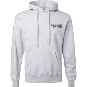  Fruit of the Loom Hoodie, Gr� med logo p� ryggen samt foran