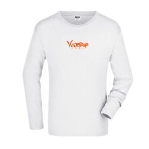 J&N Longsleeve tee, Hvid med orange Vejstrup logo 