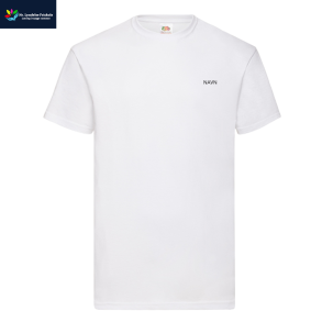 Fuit Of The Loom t-shirt, Hvid med logo og navn 