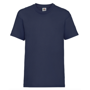 Fruit of the Loom t-shirt, Deep navy med logo og navn 
