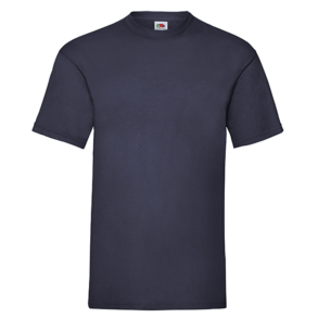 Fruit of the Loom Valueweight t-shirt, deep navy med logo. 
