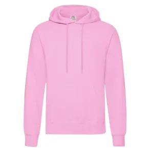 Fruit of the Loom klassisk hoodie, Pink med logo