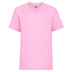 Fruit of the Loom t-shirt, Pink med logo og navn 