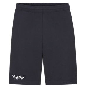 Fruit of the Loom bomulds shorts, Sort med hvid Vejstrup logo 