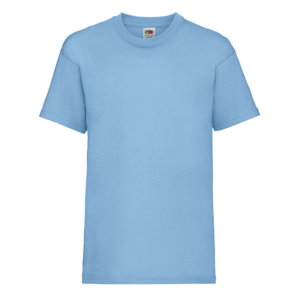 Fruit of the Loom t-shirt, Skyblue med logo og navn 