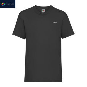 Fuit Of The Loom t-shirt, Sort med logo og navn 
