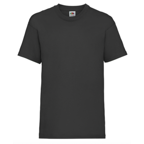 Fuit of the Loom t-shirt, Sort med logo og navn