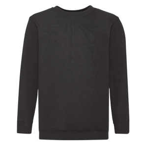 Fruit of the Loom Sweatshirt, Sort med logo og navn 
