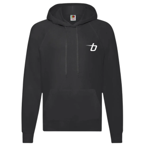 Fruit of the Loom hoodie, sort med logo 