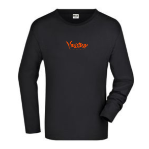 J&N Longsleeve tee, Sort med orange Vejstrup logo 