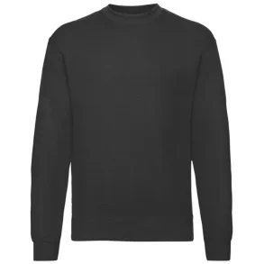 Fruit of the Loom klassik Sweatshirt, Sort med logo og navn 