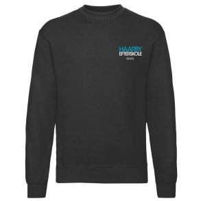 DANS Fruit of the Loom sweatshirt, Sort med logo og navn