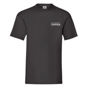 Fruit of the Loom t-shirt, Sort med logo p� ryggen samt foran 